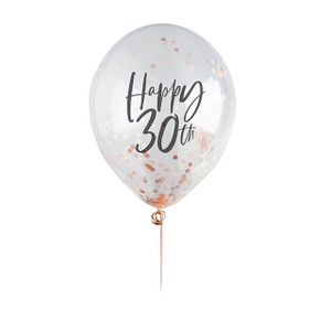 Balloon Confetti 30Th Rose Gold 5Pk from Country Baskets