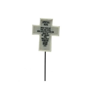 8.3x6.7x1cm  Special Wife Memorial Cross Pick (36/288)