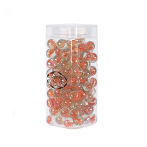 700gr Orange Flower 16mm Glass Marbles in Jar (1/16) from Country Baskets