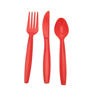RED Assorted Party Cutlery Pk18 RED Assorted Party Cutlery Pk18