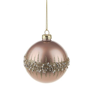Glitz Bauble Champagne Pink 8cm from Country Baskets