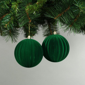 Green 10cm Velvet Watermelon Baubles Green 10cm Velvet Watermelon Baubles