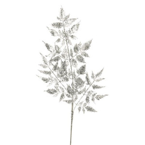 Artificial Lustre Leaf Spray Silver 53 cm