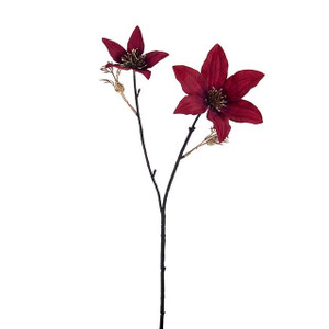Clematis Flower Spray Claret 45cm