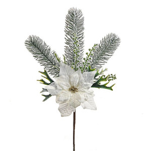 Poinsettia Spray White 36 cm