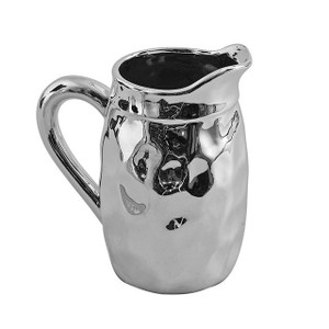 Metallic Hammered Design Jug Silver 18 cm