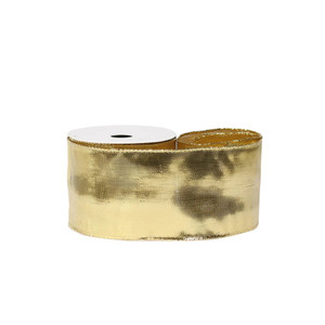 Metallic Ribbon Gold Wire Edge - 63mm x 10yds from Country Baskets