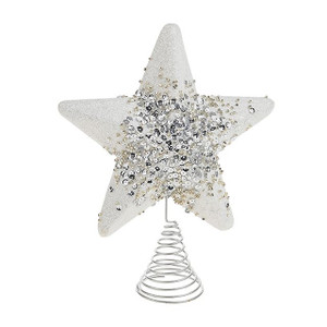 Tree Topper White And Silver 24Cm