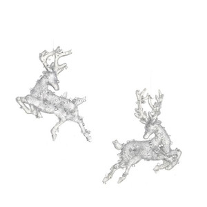 Frosty Stag Decorations 2 Set from Country Baskets