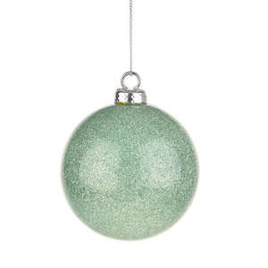 Bauble Christmas Glitter Mint Green 8Cm Crf