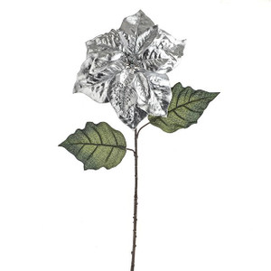 Rich Silver Poinsettia Stem 69Cm from Country Baskets
