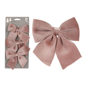 Pink Velvet Bows Pack Of Three from Country Baskets