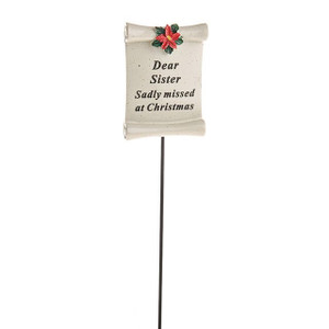 Xmas Scroll Sister Poinsetta Stick