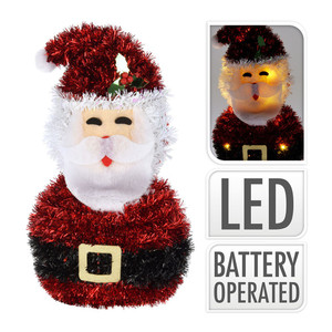 Light Up Tinsel Santa B/O
