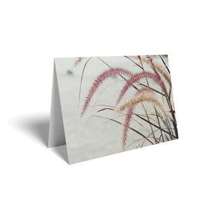 Folded Card  Pink Grasses Folded Card  Pink Grasses