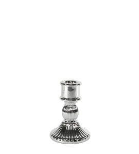 Paloma Candlestick -Electroplate Silver Glass H10.5cm from Country Baskets