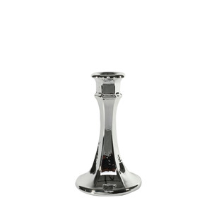 Genevive Candlestick-Electroplate Silver Glass H15cm from Country Baskets
