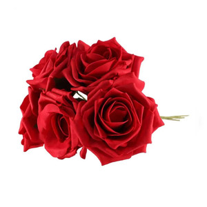 Foam Open Tea Rose Blood Red X 5 from Country Baskets Foam Open Tea Rose Blood Red X 5 from Country Baskets