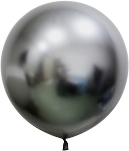 Space Grey Chrome Jumbo Latex Balloon - 24 inch - Pk 3
