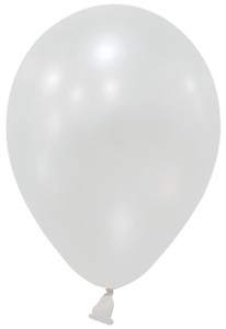 White Metallic Round Shape Latex Balloon - 5 inch - Pk 100 White Metallic Round Shape Latex Balloon - 5 inch - Pk 100