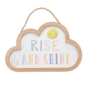 Petit Cheri Woven Cloud Plaque "Rise and Shine" from Country Baskets