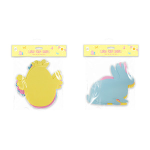 Easter Large Foam Shapes Assorted Colours 6pk