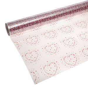Cellophane Print Heart Confetti 35 micron 80mm x 100m from Country Baskets Cellophane Print Heart Confetti 35 micron 80mm x 100m from Country Baskets