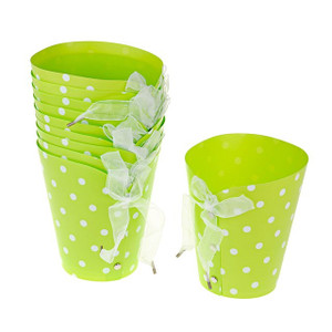 POT Cover Dot Design Grn X10 from Country Baskets