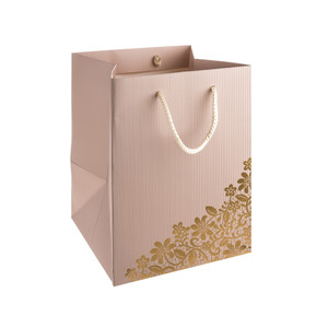 Hand Tie Bag Peach/Gold Strpe Single