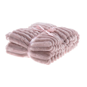 Throw Pink Plaid Jumbo Rib 130x150cm Throw Pink Plaid Jumbo Rib 130x150cm