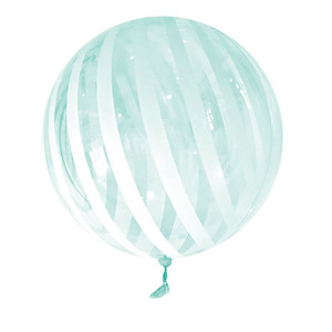 Vortex Coloured Stripe Sphere Balloon 18" Turquoise