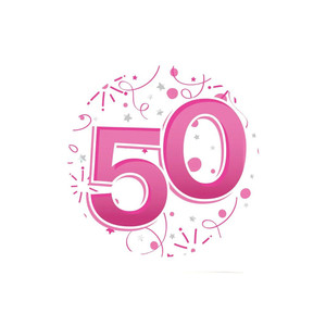 AGE 50 Female Party Badge
