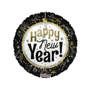 18" New Year clock foil Balloon