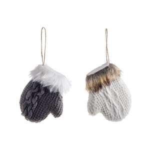 Glove With Fur Hanging Decor 2 Assorted Crf from Country Baskets
