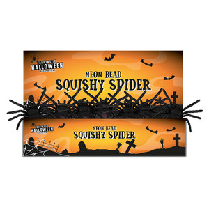 Black Neon Bead Squishy Spider PDQ