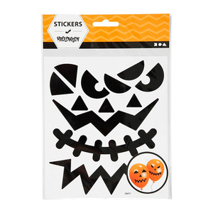 Stickers, halloween - big faces, 15x16,5 cm, 1 sheet