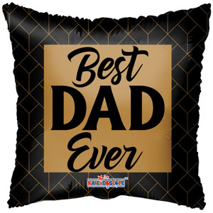 Best Dad Ever -Gold and Black - Balloon 18 Inch from Country Baskets