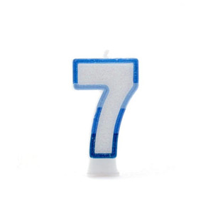 7 Blue Coloured Number Candle from Country Baskets