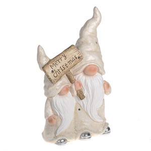 Magnesia White Gonks With Merry Christmas Board LED light 25x14x42Cm from Country Baskets