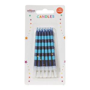 Straight Stripes Candles Blues (x12) from Country Baskets Straight Stripes Candles Blues (x12) from Country Baskets