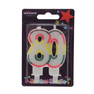 80 Double Age Candles Multicolour from Country Baskets