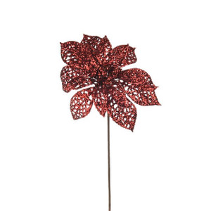 Poinsettia Gitt Pick Red 21Cm from Country Baskets