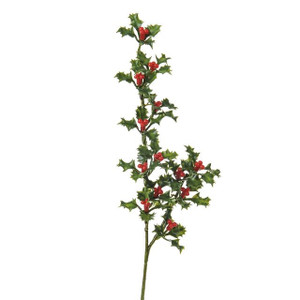 Holly Spray Mini D Green 30Cm from Country Baskets