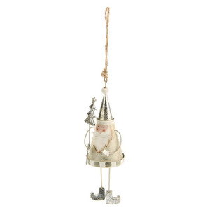 Glisten Hanging Santa 17Cm from Country Baskets