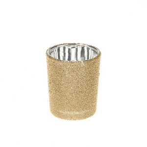 Bead Candle Holder Gold 6.5Cm from Country Baskets