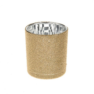 Bead Candle Holder Gold 8Cm from Country Baskets