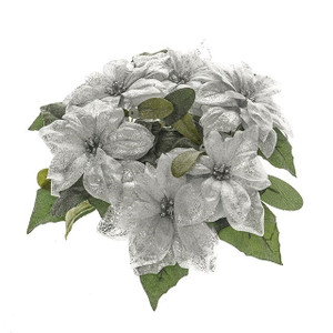 Adore Poinsettia Cndl Ring Sil from Country Baskets