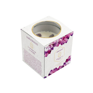 7X7.5cm Candlepot Amethyst Lavender Fragance from Country Baskets