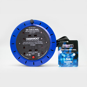 4 Gang 5 Metre Cassette Reel13Amp 1.25Mm Cable With Reset Button from Country Baskets