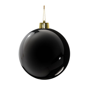 Black Shiny Shatterproof Bauble (x1) (25cm) from Country Baskets